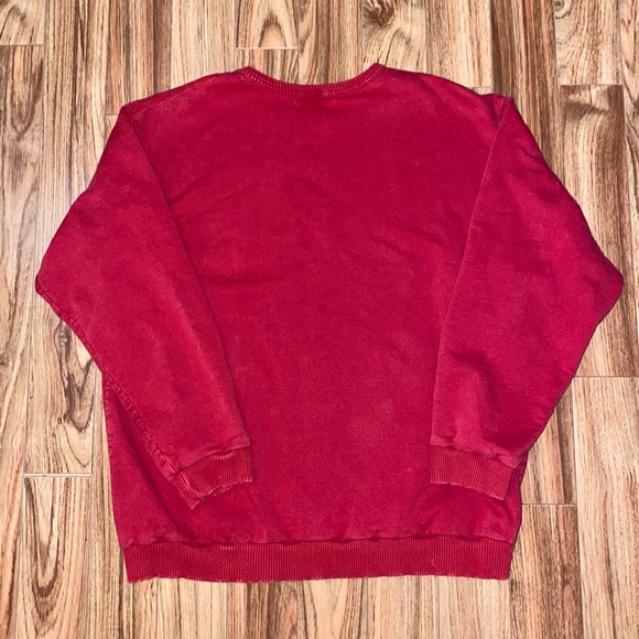 Red Oversized Vintage 90s Crewneck Sweatshirt - Picture 2 of 4